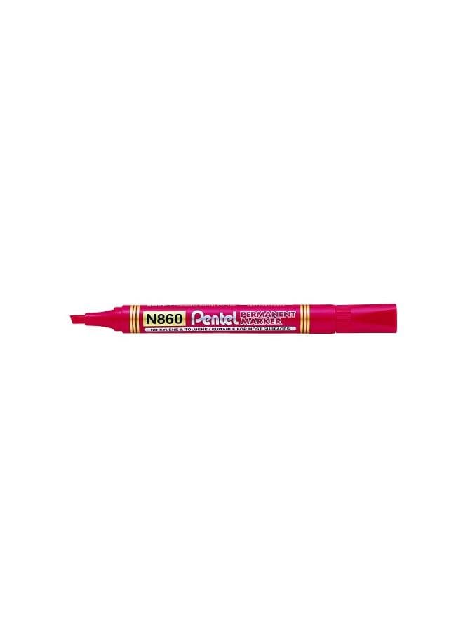 Permanent Marker With Chisel Tip Red
