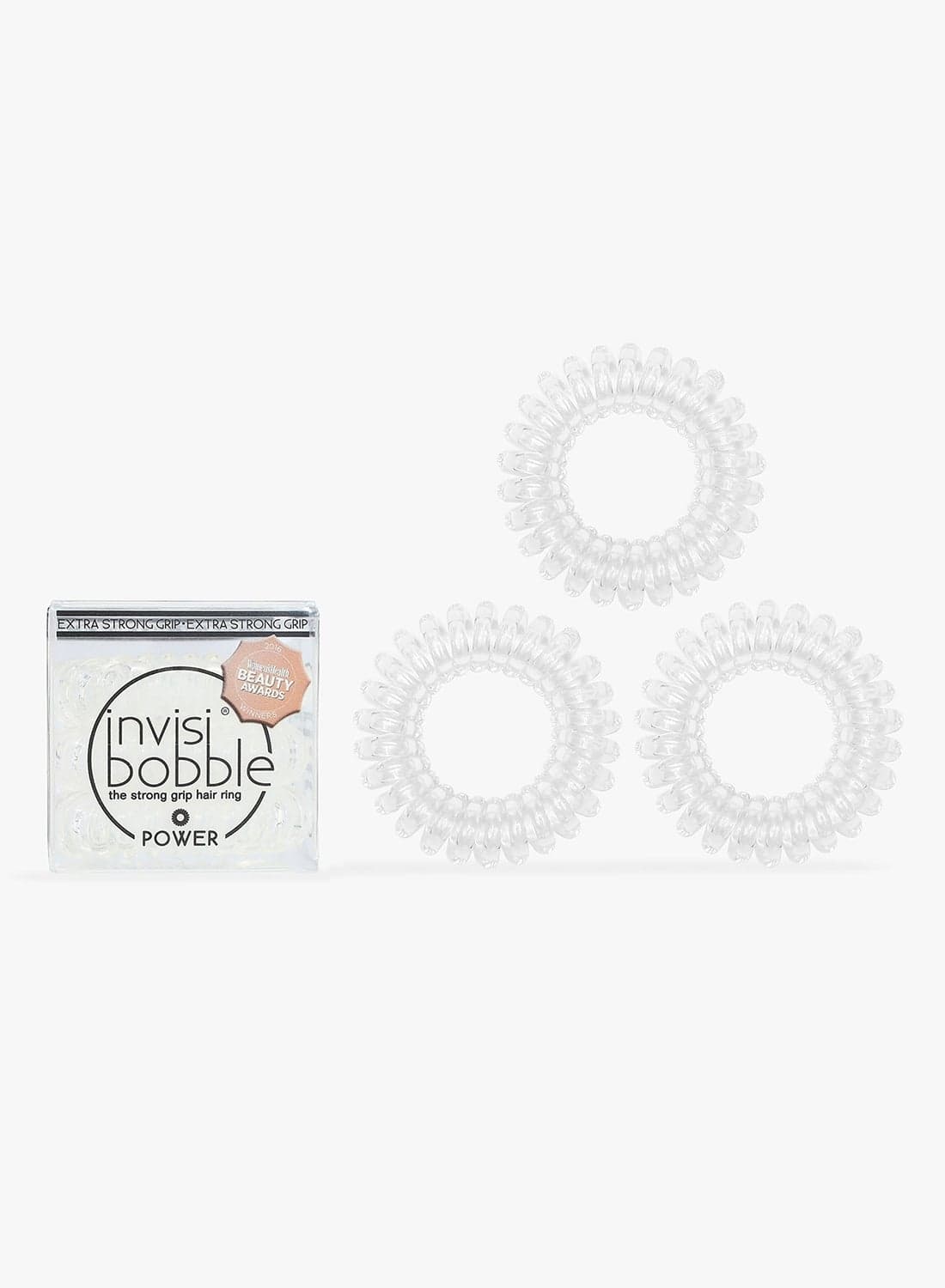 3-Pieces Power Hair Tie Set Clear