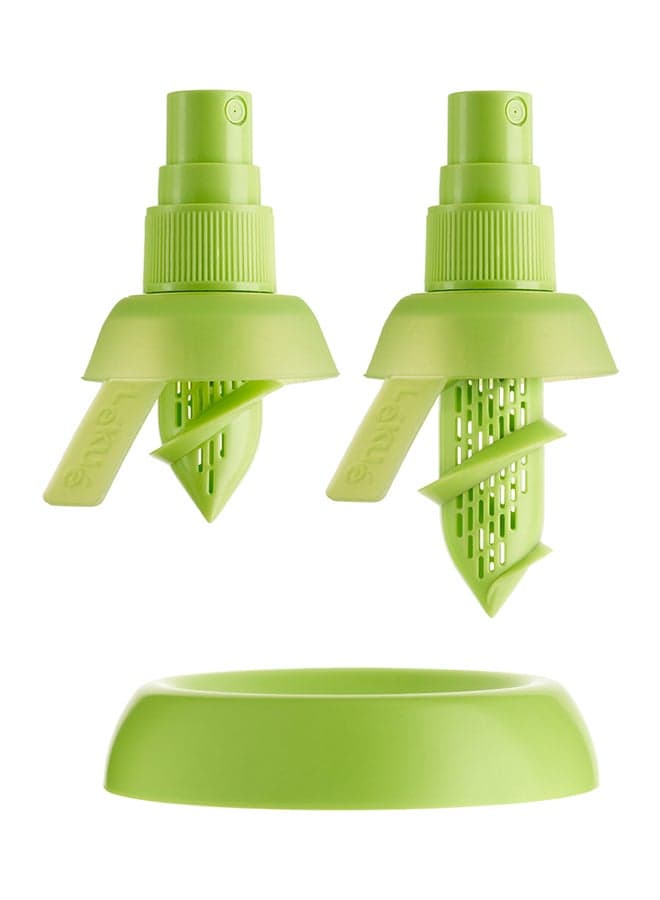3-Piece Lemon Juice Sprayer Set Green 21 x 12 x 2cm