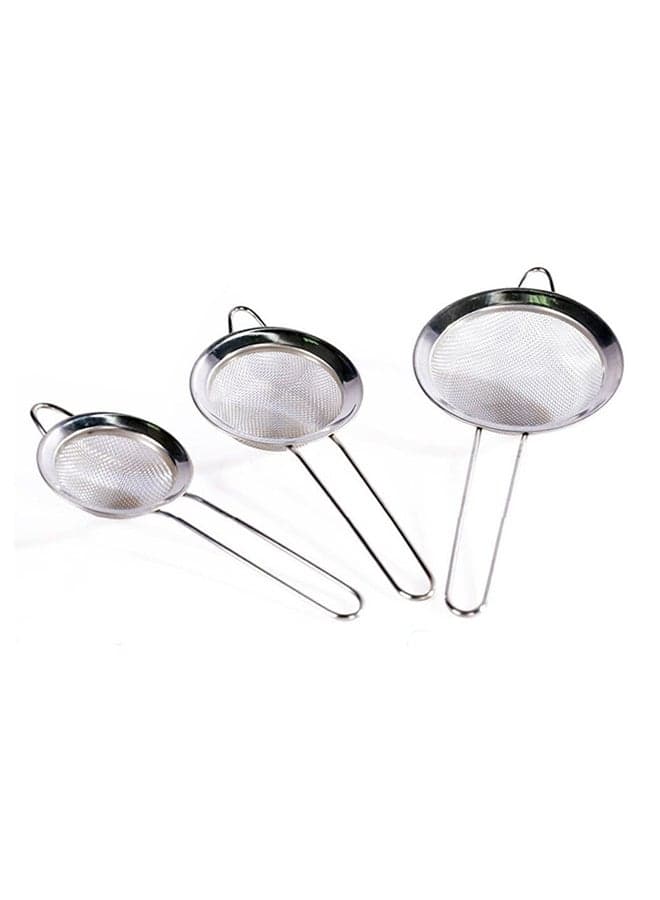 Set of 3 Tea Strainer Steel Standard