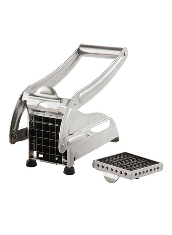 Potato And Chip Slicer With 2 Interchangeable Blades Silver Standard