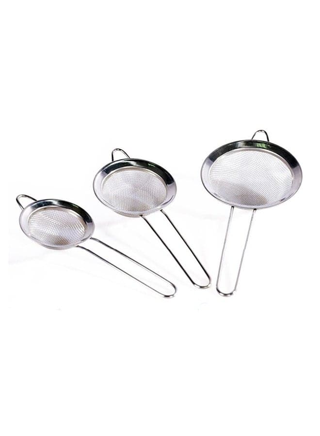 3-Piece Strainer Set Silver 8,10, 12cm