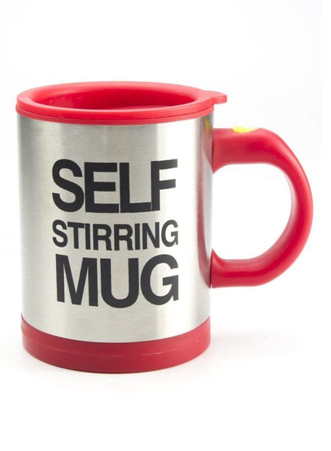 Self Stirring Mug Red/Silver 400ml
