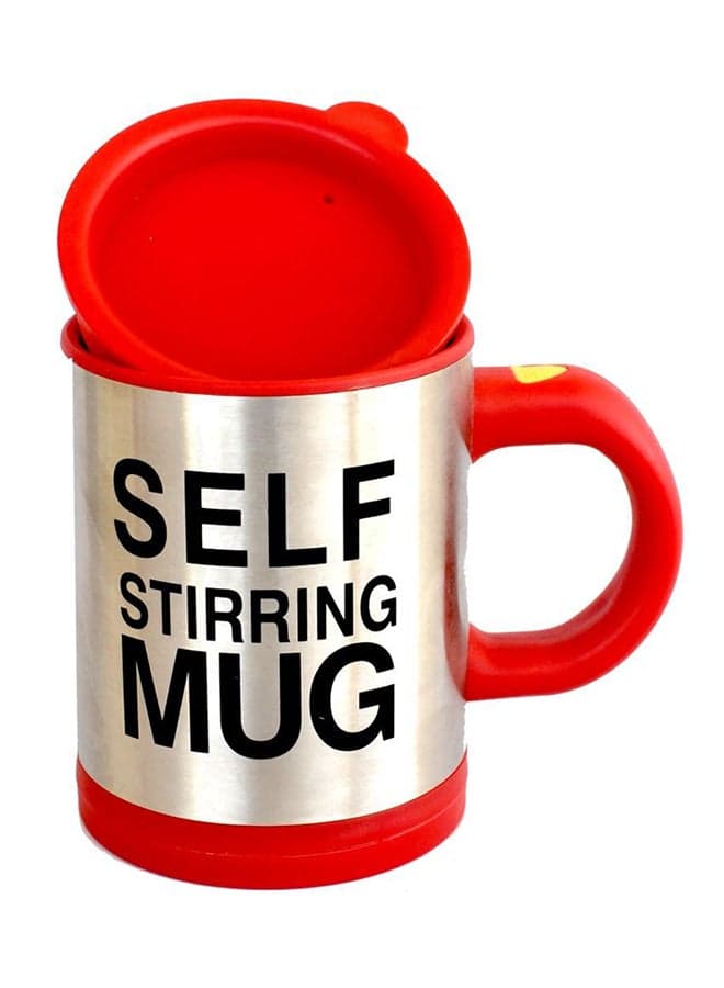 Self Stirring Mug Silver/Red