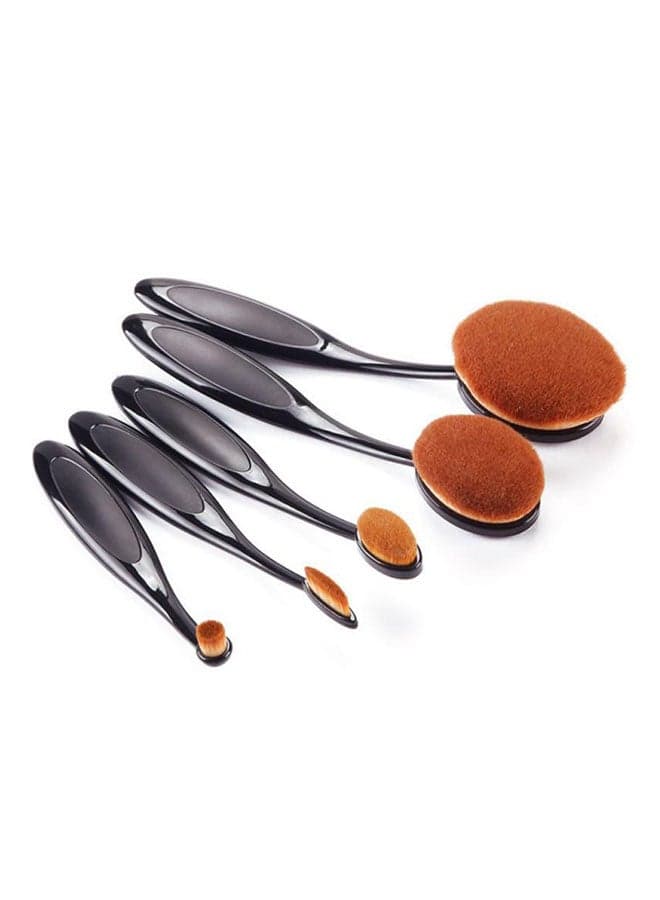 10-Piece Makeup Brushes Black/Brown