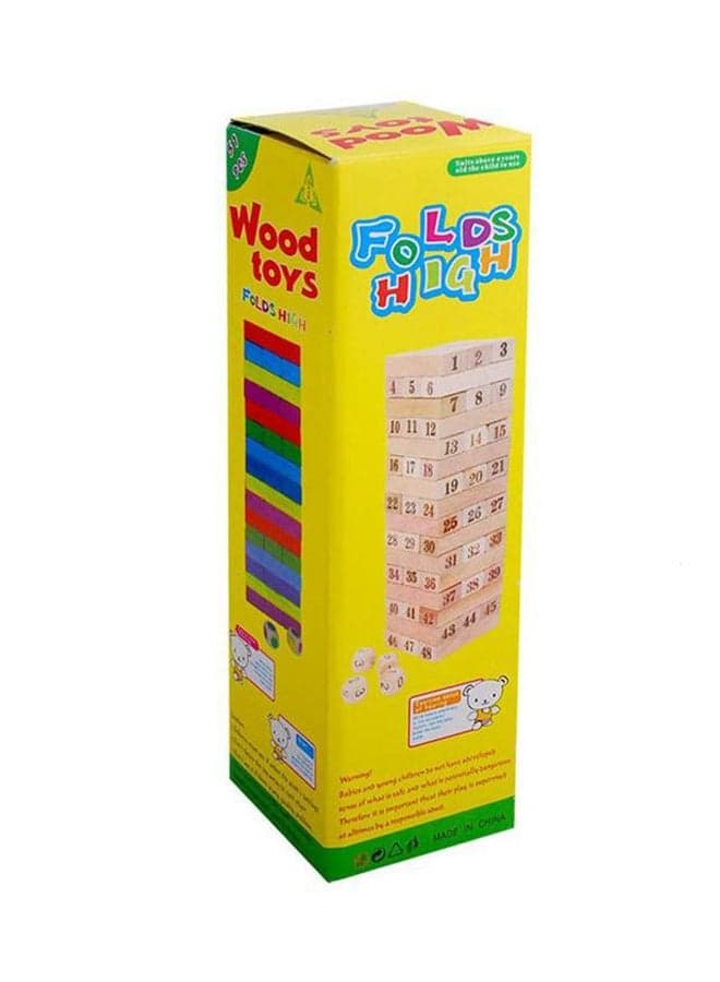 48-Piece Wooden Building Blocks