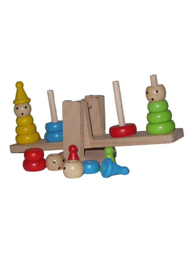 Clown Stacking Ring Balancing Wooden Educational Toy