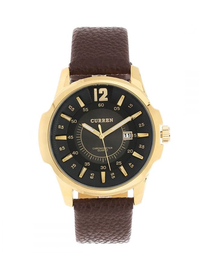 Men's Water Resistant Analog Watch 8123 - 48 mm - Brown
