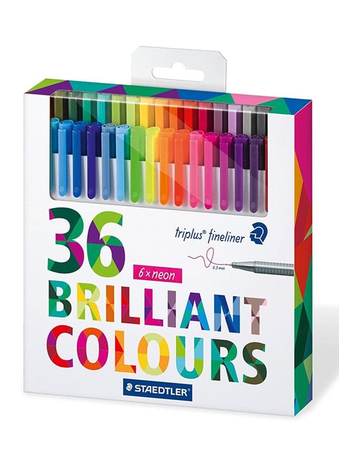 36-Piece Triplus Fibre Tip Coloured Pen Set Multicolor