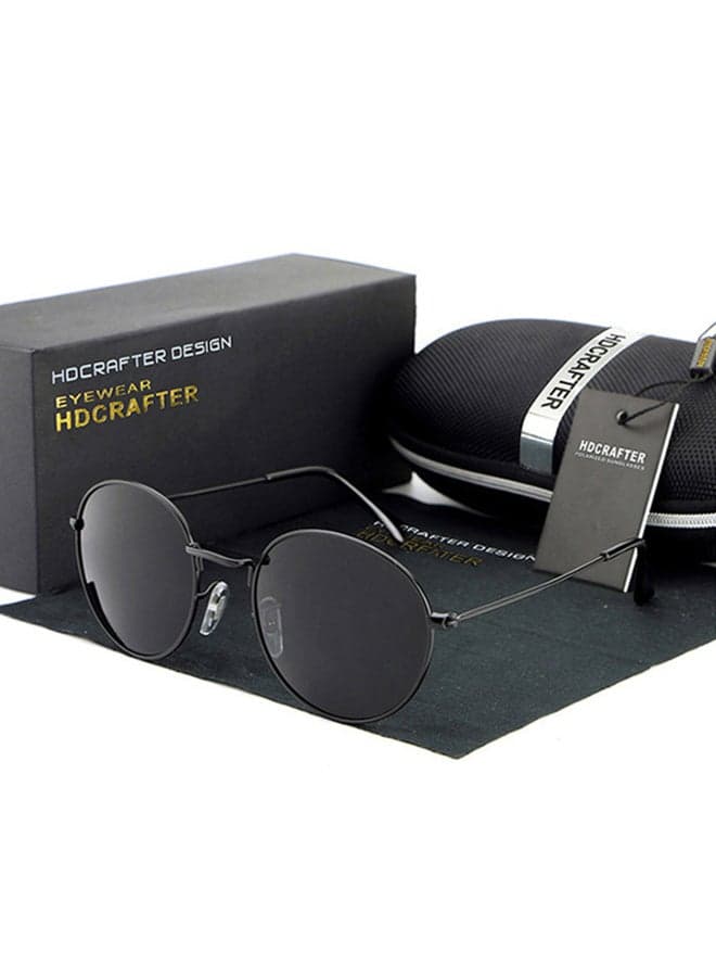 Men's Full Rim UV400 Vintage Round Frame Sunglasses - Lens Size: 50 mm