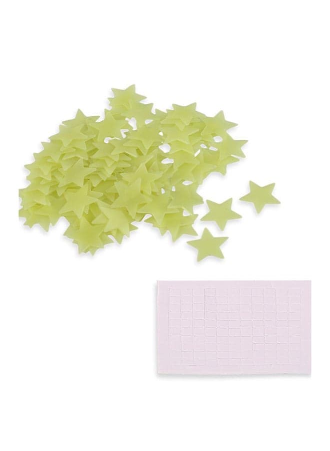100-Piece Wall Glow Stickers Light Green 37x90x87ml