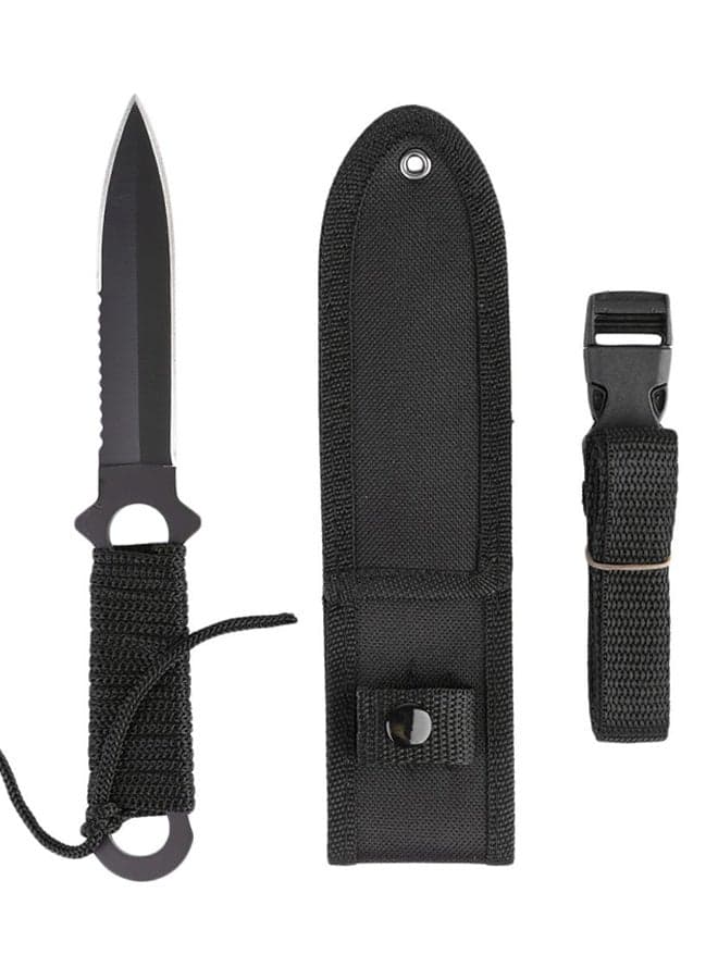 Pointed Arc Head Outdoor Survival Straight Pocket Knife