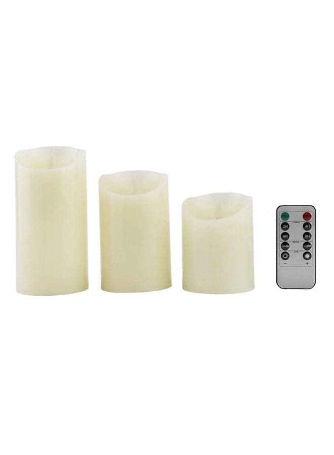 3-Piece Flickering Flameless LED Tea Candle Light Set White