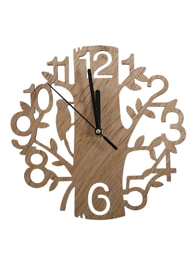 Vintage Design Analog Wall Clock Brown