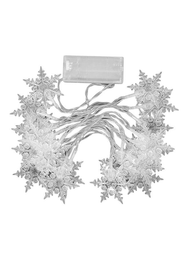 20 LED Snowflake Shape Light White 2.1meter