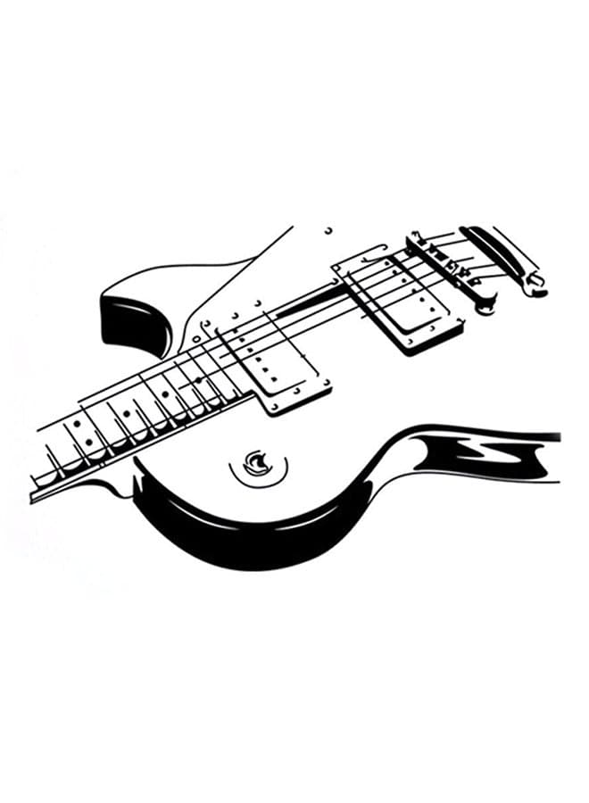 Music Instrument Guitar Wall Sticker Black