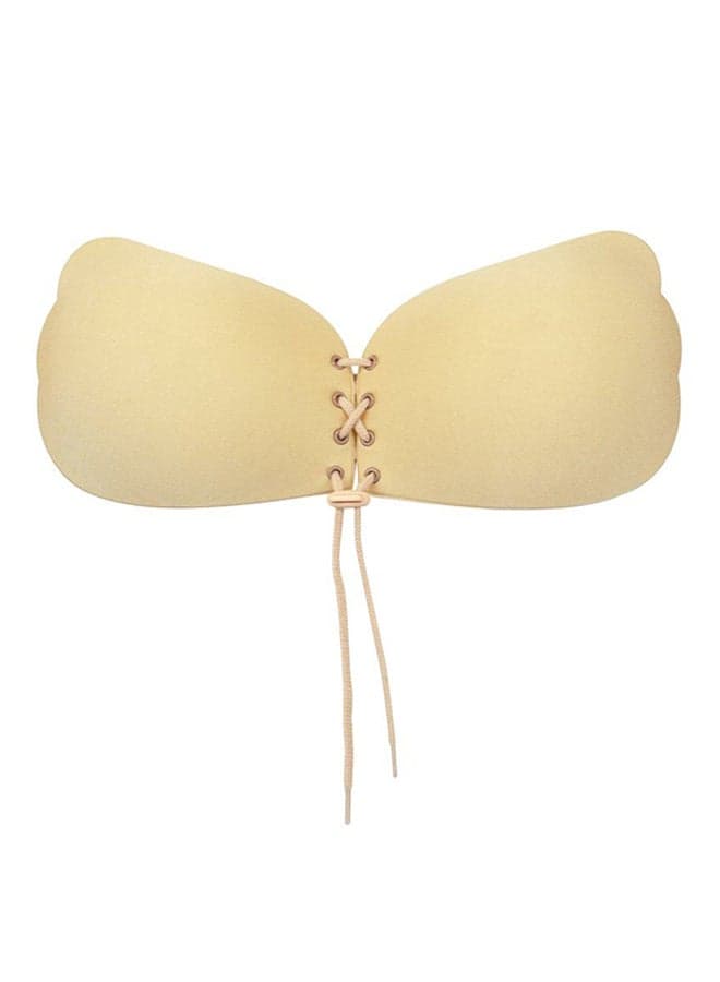 Lady Invisible Bra Strapless Push Up Self-Adhesive Backless Brassiere Beige