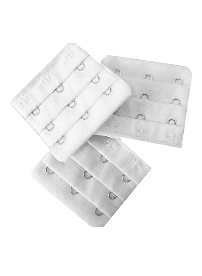Fashion Lengthened 3 Rows 3 Buttons Bra Buckle White