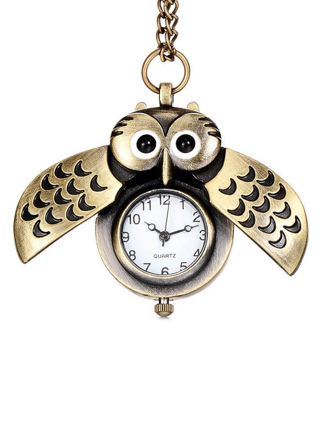 Owl Wing Analog Pocket Watch 24268