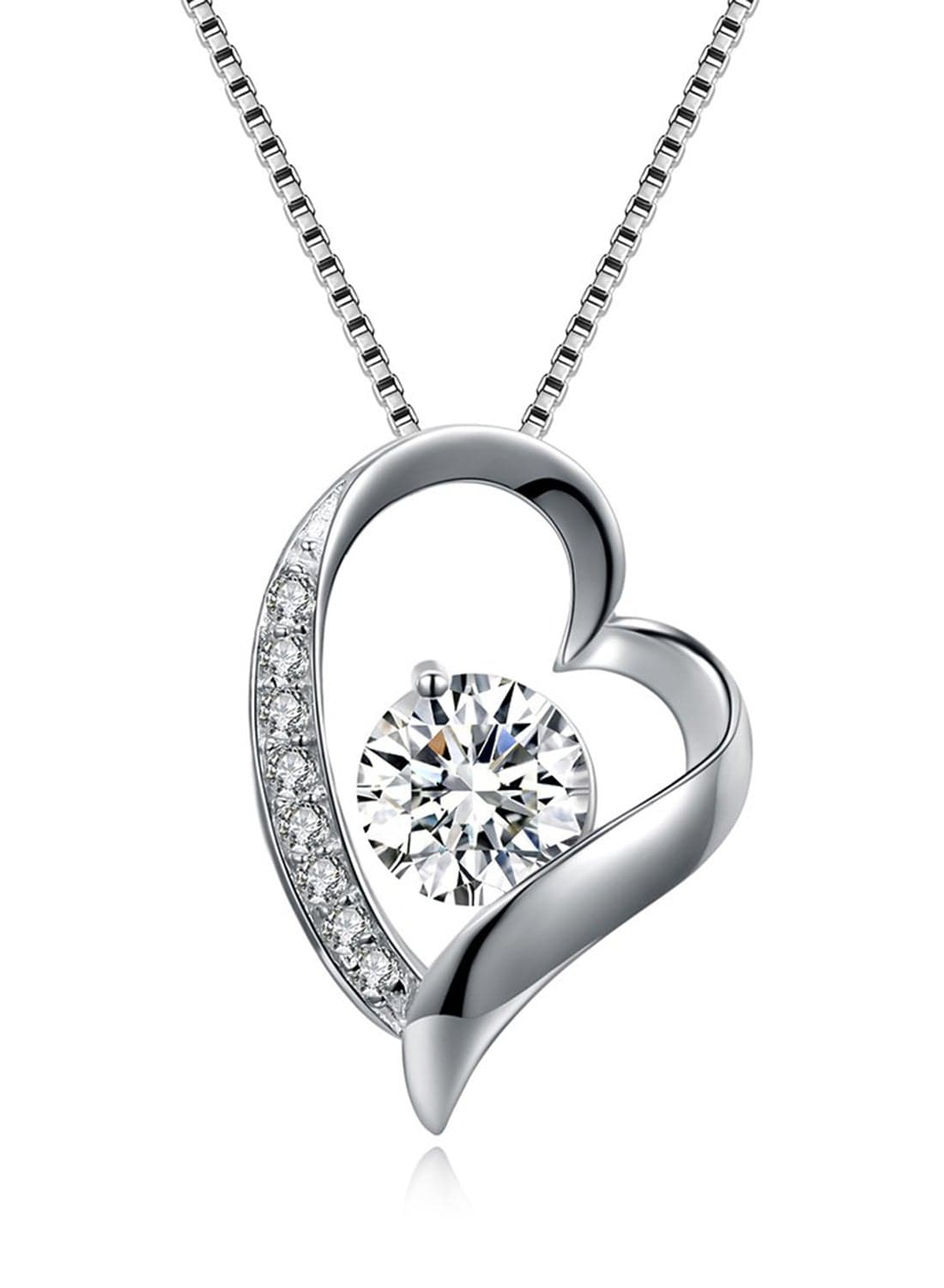 Stone Studded Silver Plated Pendant Necklace