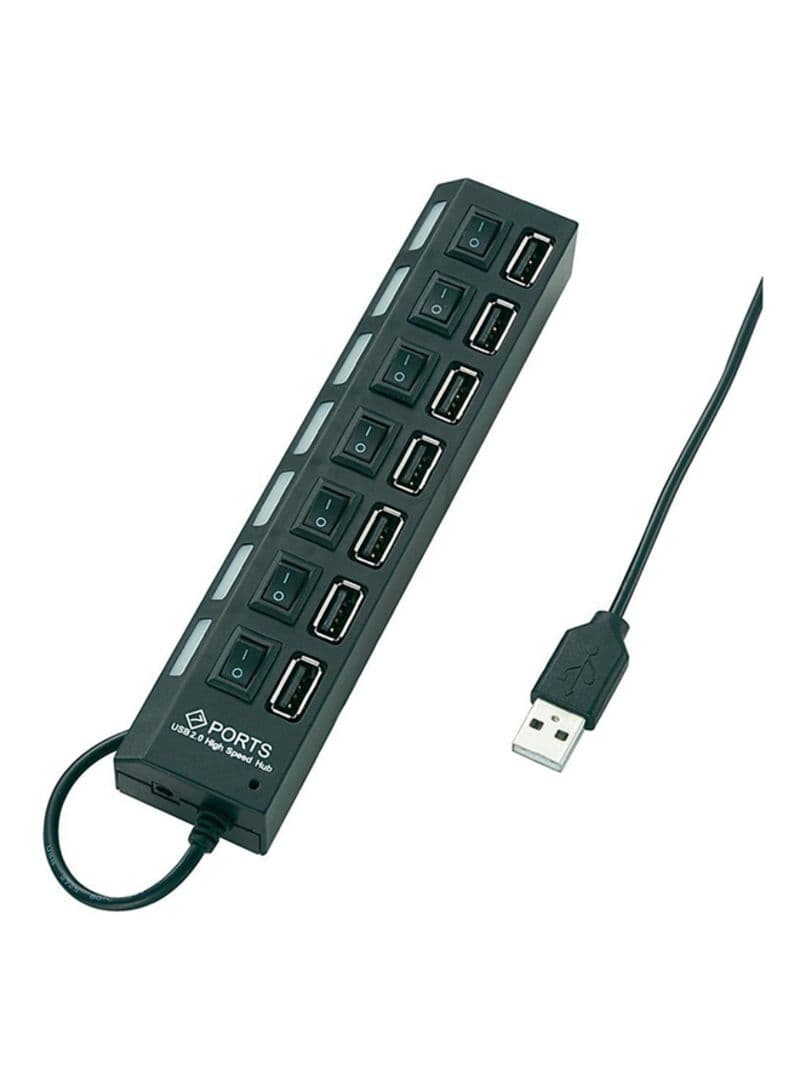 7-Port USB Hub Black