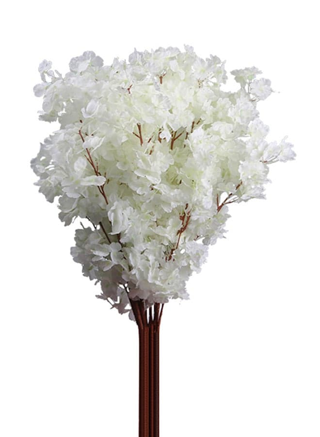 Artificial Cherry Blossom Flower Bouquet White 100centimeter