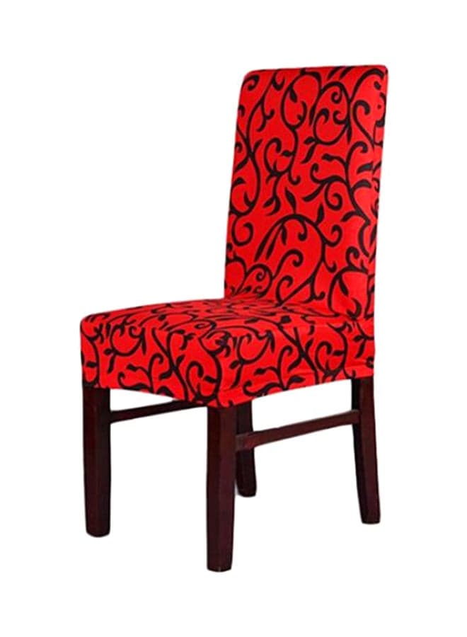 Floral Printed Stretch Banquet Chair Cover Red/Black