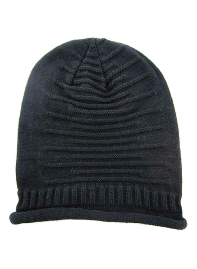 Crochet Slouch Beanie Black