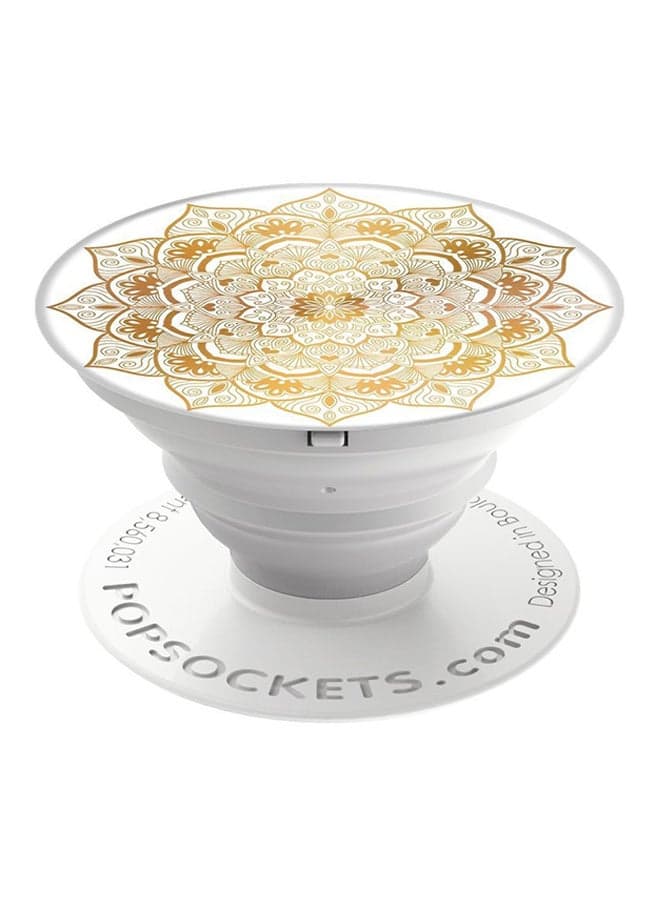 Phone Finger Grip And Stand White/Gold