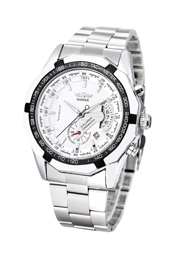 Men's Luminous Pointer Stainless Steel Chronograph Watch W050 - 49 mm - Silver