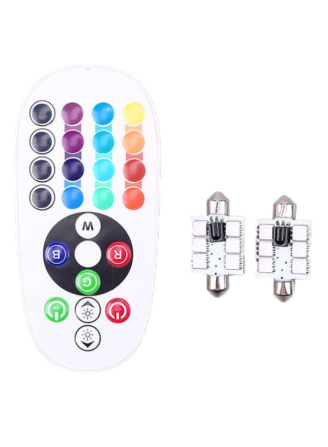 2-Piece Roof LED Dome Light With Auto Remote Controller