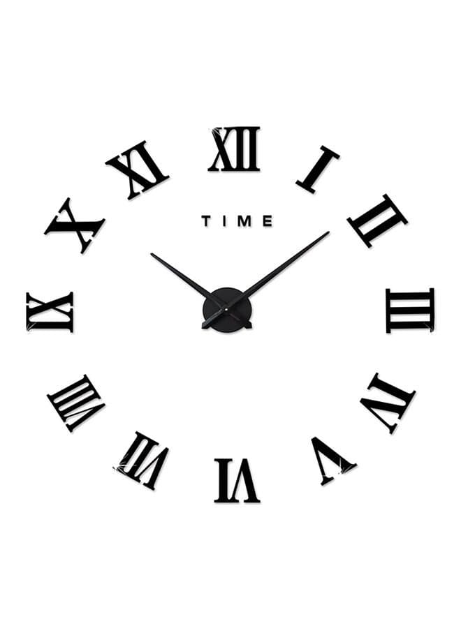 DIY Roman Numeral 3D Wall Clock Sticker Black