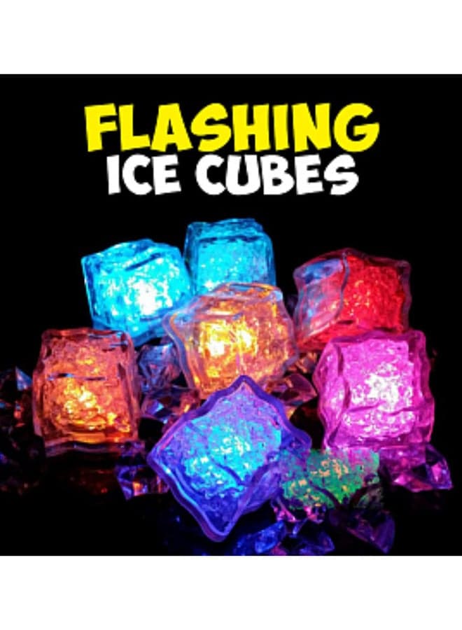 12 Piece LED Artificial Flashing Ice Cubes Multicolour 2.5cm