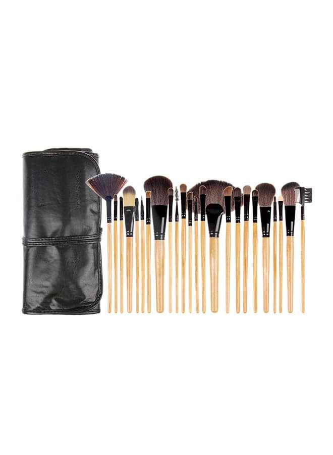 32-Piece Professional Makeup Brush Set Wooden