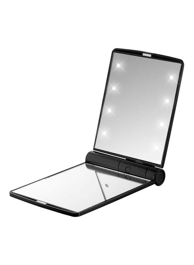 LED Lighted Pocket Makeup Mirror Black