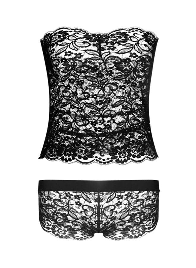Lace Embroidery Set Black
