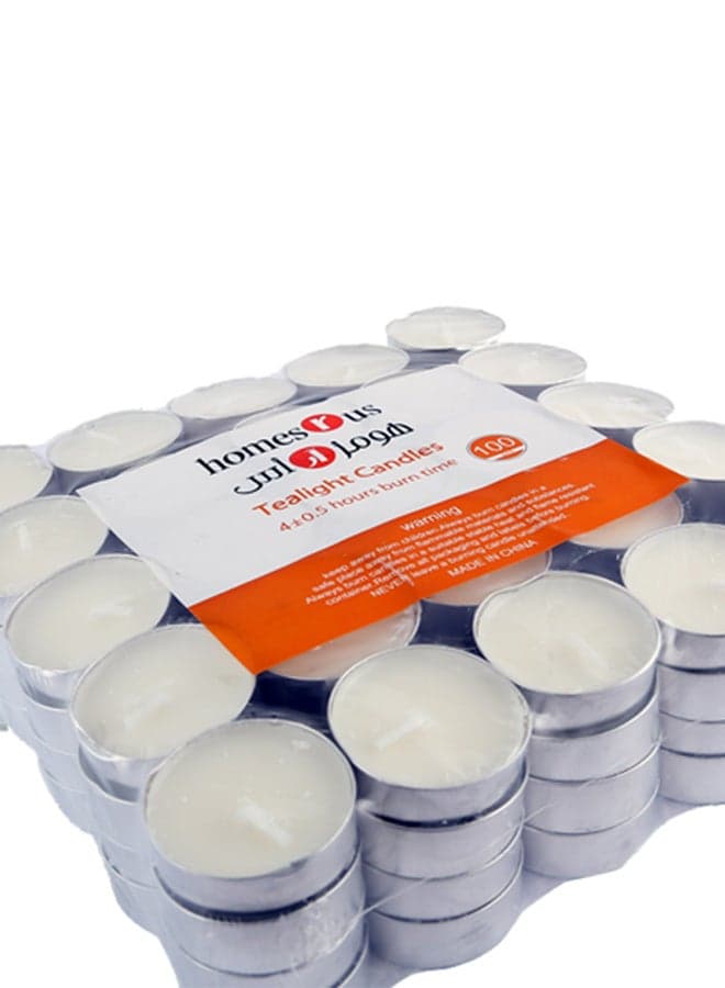 100-Piece Unscented Tealight Candle Set White
