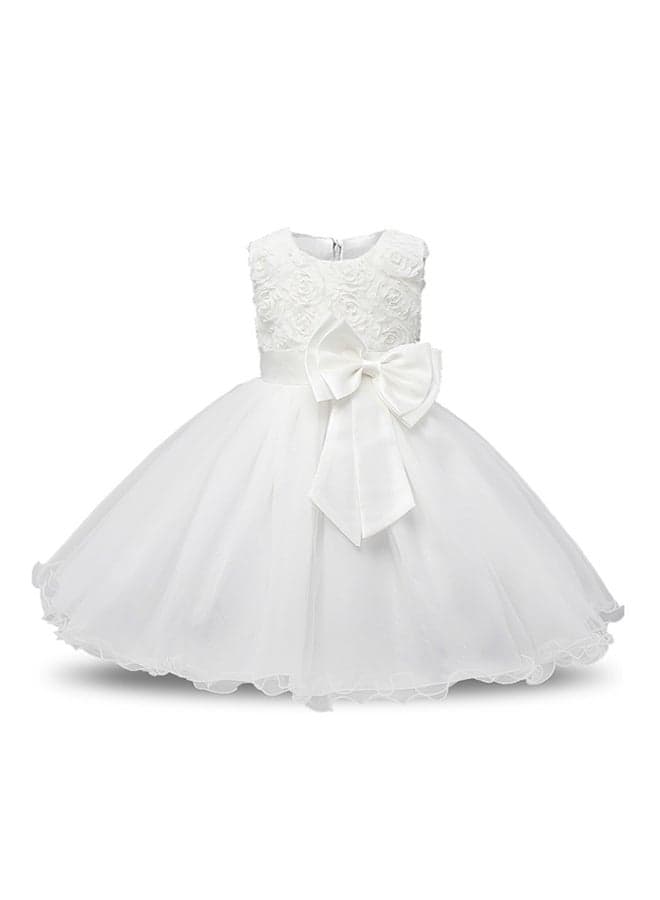 Sleeveless Bow Design Party Dress