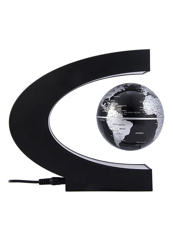 C Shape Magnetic Levitation Floating Globe With LED Light Black