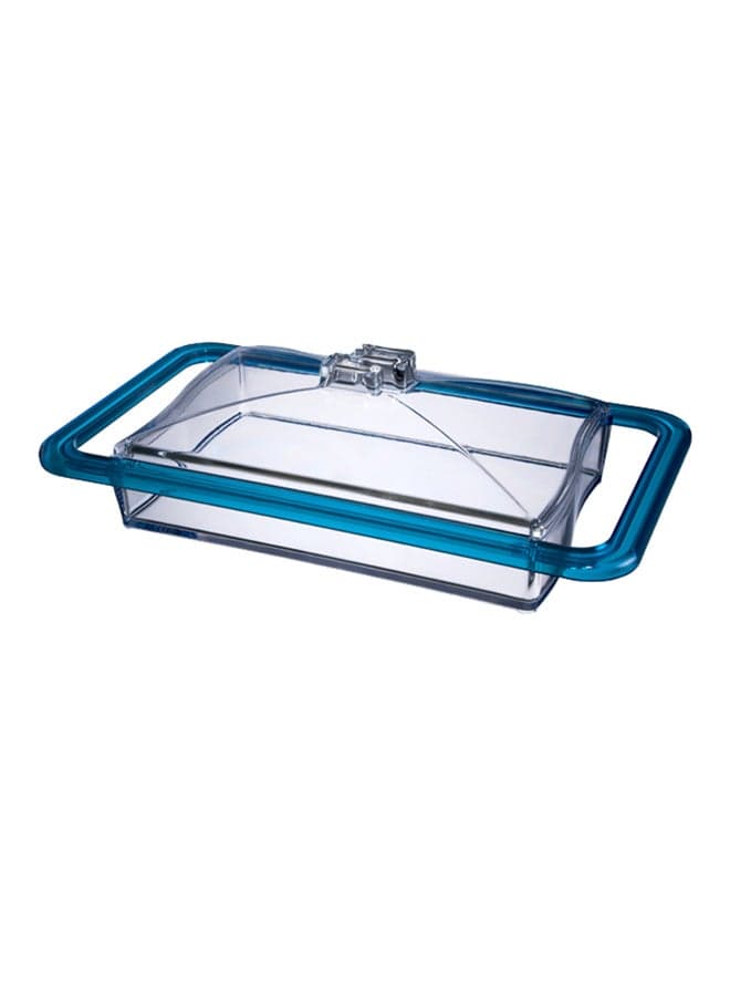 Vivo Dessert Tray With Lid Clear/Blue