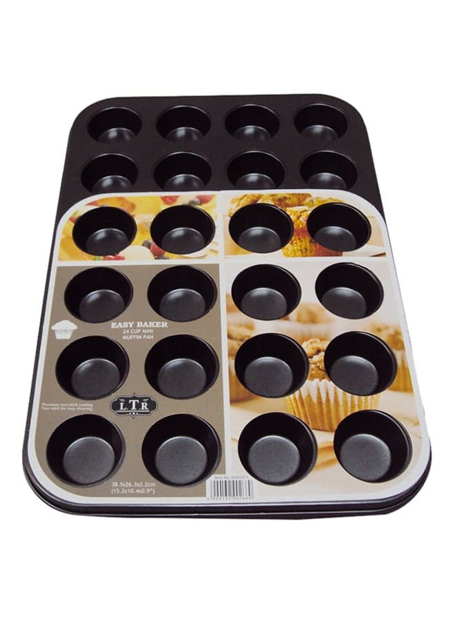 24-Cup Cake Pan Black
