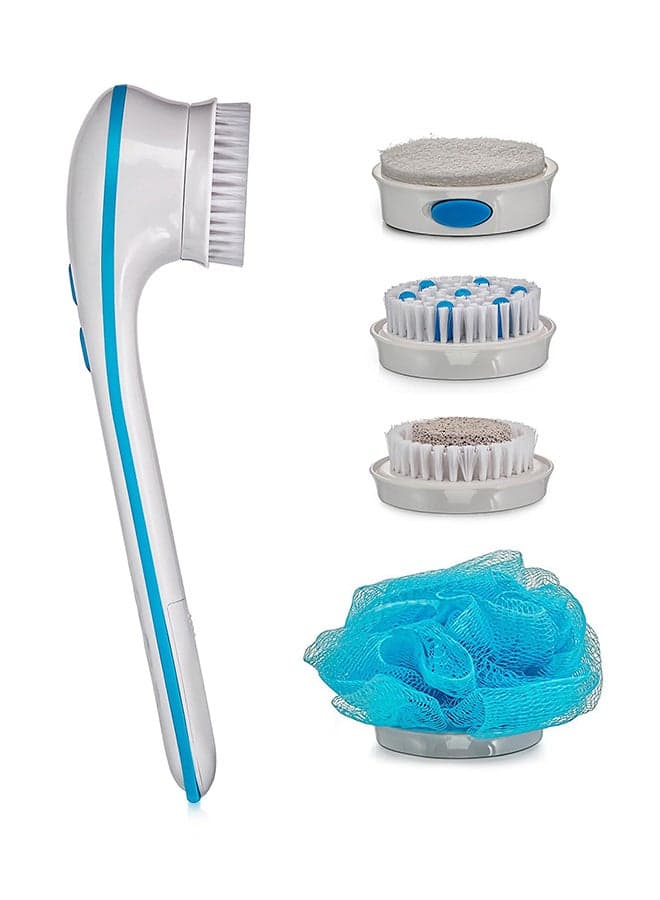 Rolled Bath Brush Blue/White 20.3 x 9.5 30.5cm