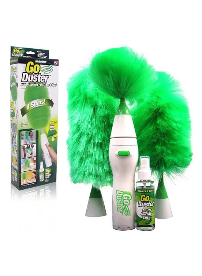 Motorized Duster With Spray Green