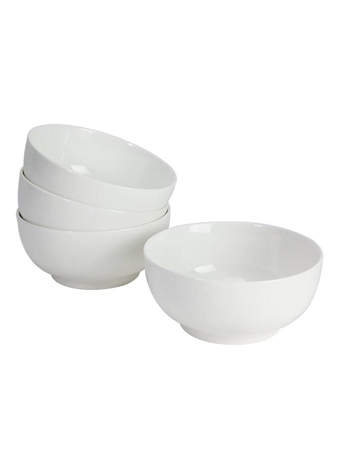 4-Piece Bone Bowl Set White 5.5inch