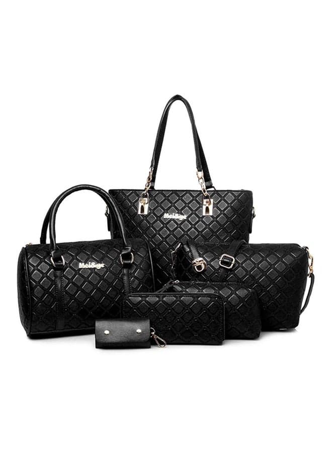 6-Piece Shoulder Bag Set Black