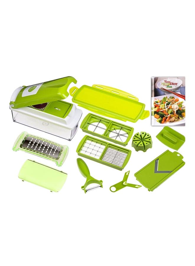 11-Piece Fruit And Vegetable Chopper And Slicer Set White/Green