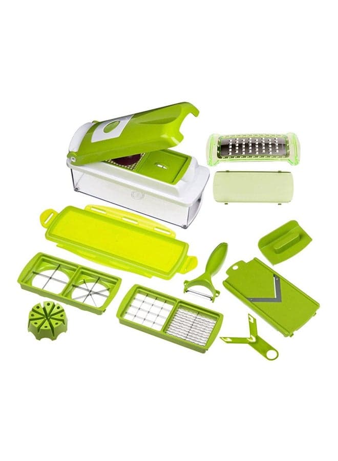11-Piece Fruit And Vegetable Chopper And Slicer Set Green