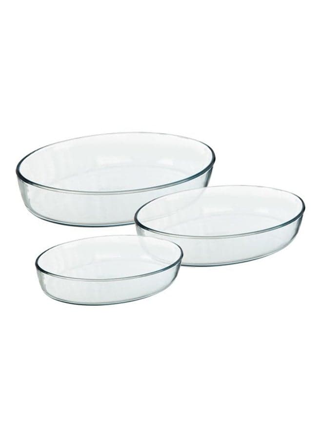 3-Piece Oven Dish Set Clear