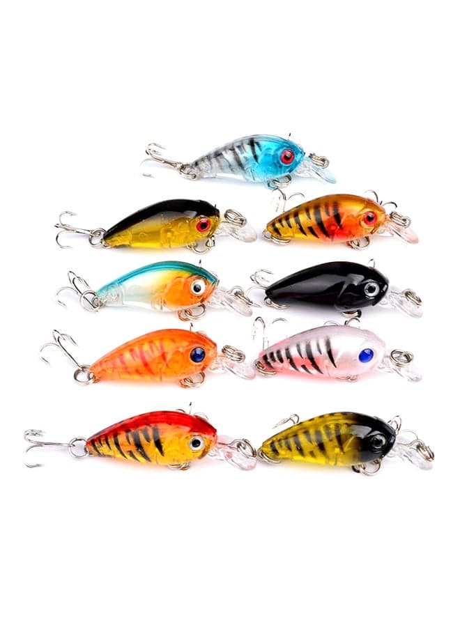 9-Piece Artificial Fishing Lure With Metal Hooks Bait Set 4.5cm