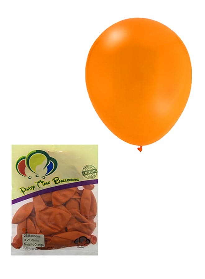 25-Piece Metallic Latex Party Time Balloon Set 12inch